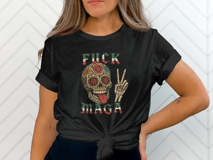 Skull Art with Peace Sign and Message T-shirt