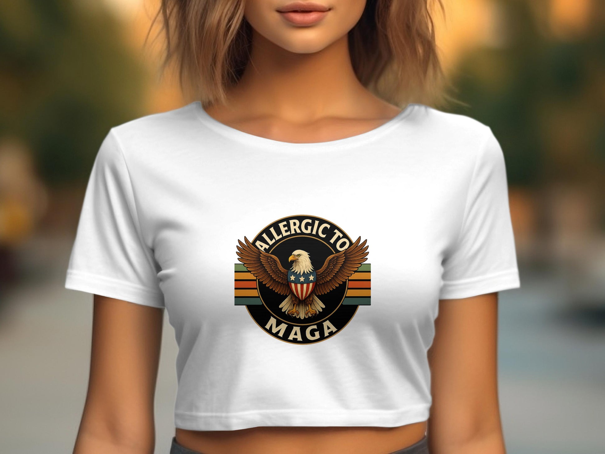 Allergic to MAGA Eagle Graphic Crop Top product type