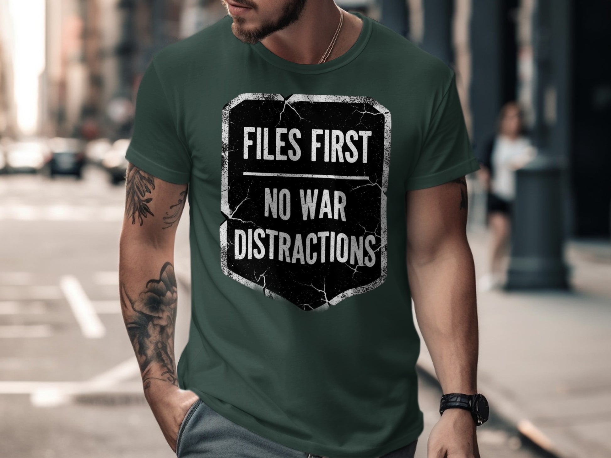 Files First No War Distractions Graphic Tee