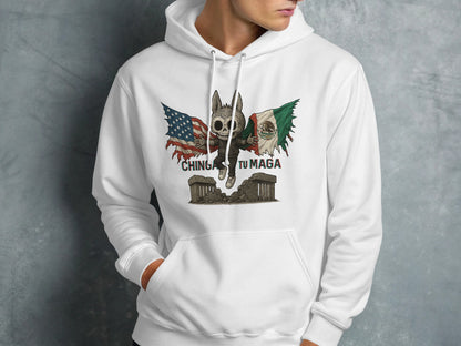 Patriotic Skull and Flags Graphic Hooded product