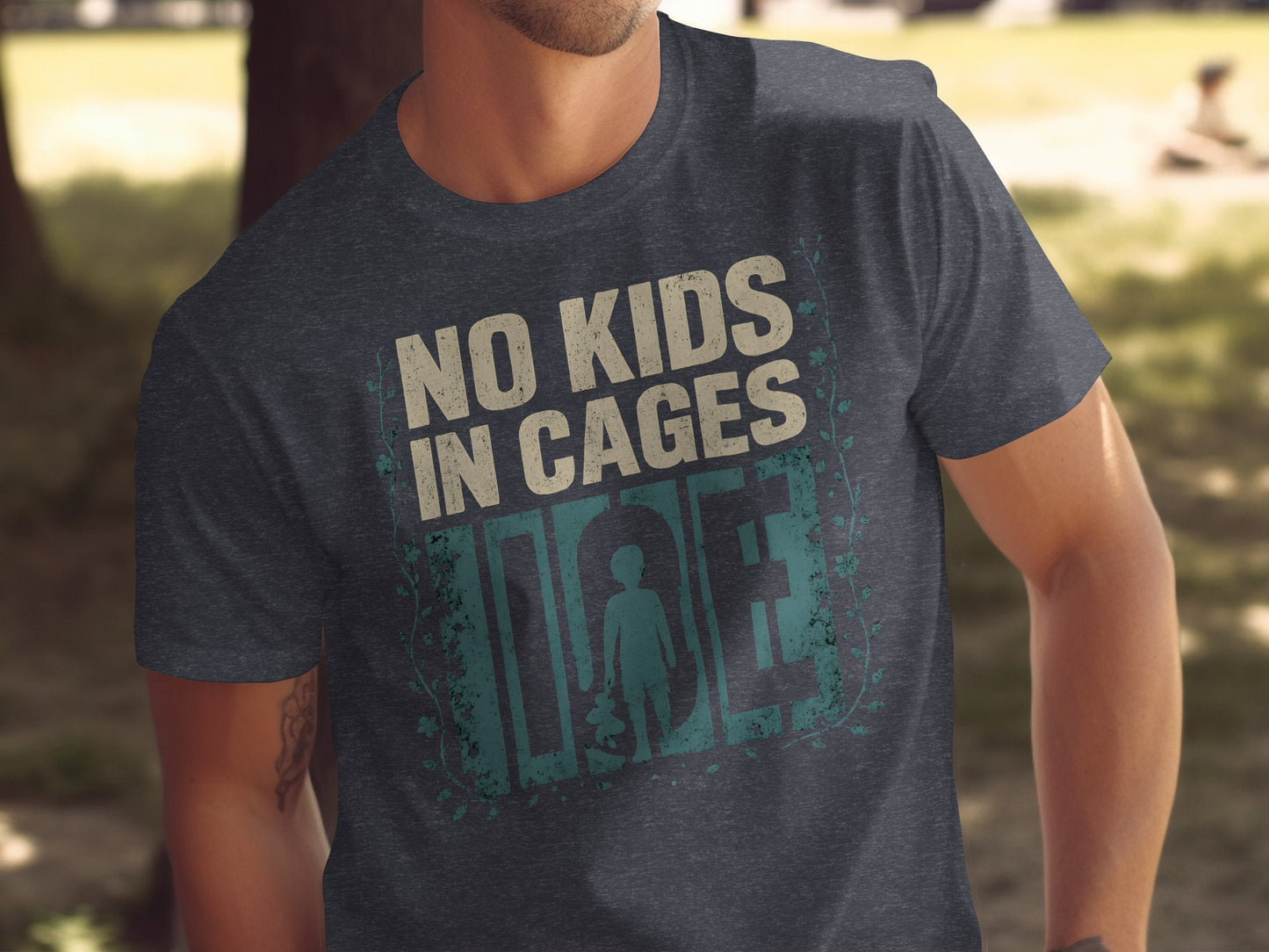 No Kids In Cages Message Graphic Tee product type