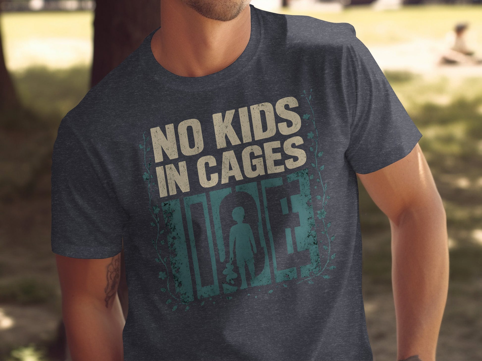 No Kids In Cages Message Graphic Tee product type