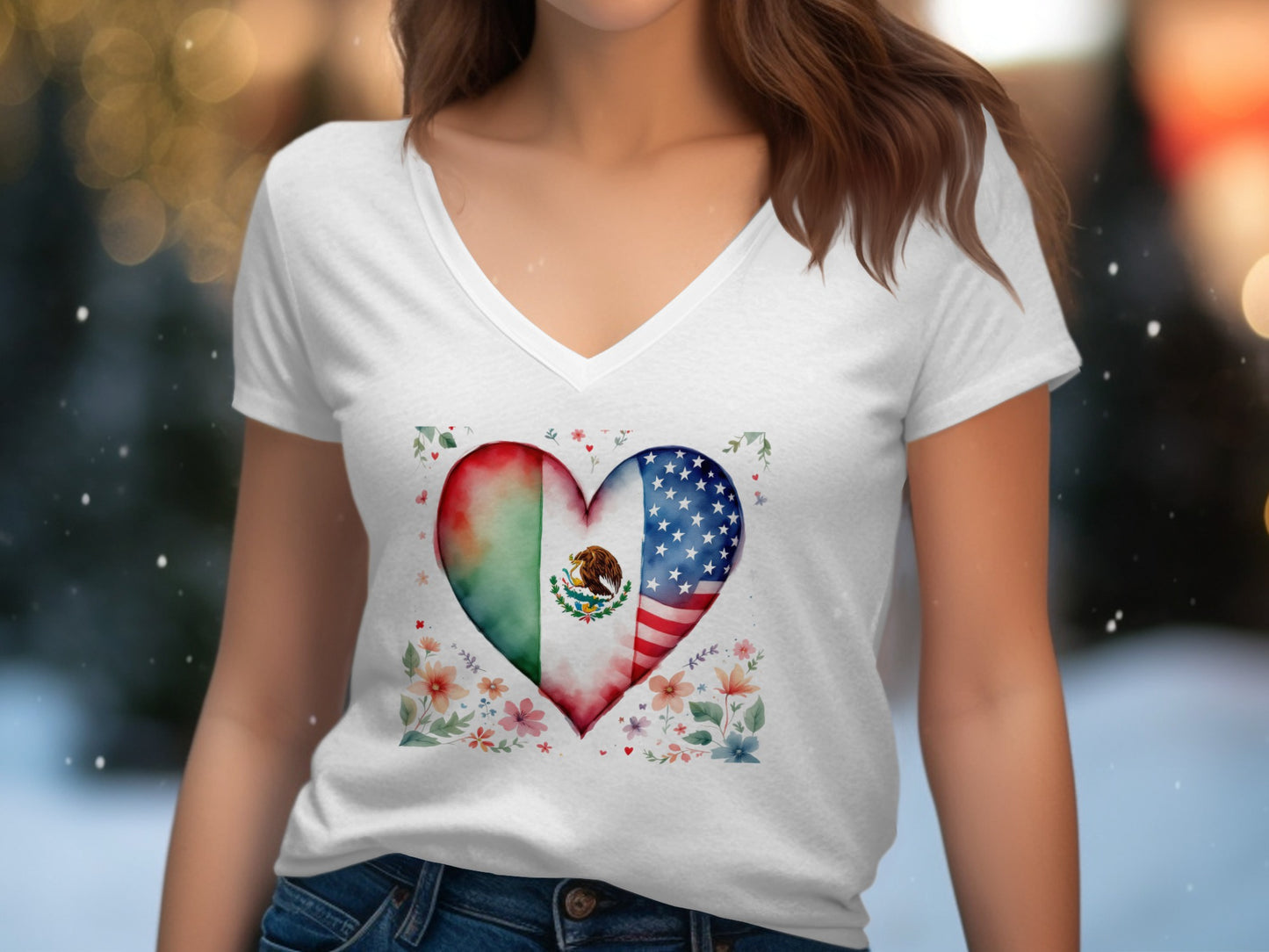 USA and Mexico Flag Heart Women's T-Shirt product type