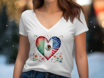 USA and Mexico Flag Heart Women's T-Shirt product type