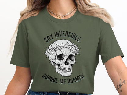Soy Invencible Aunque Me Quemen Skull Graphic T-shirt product