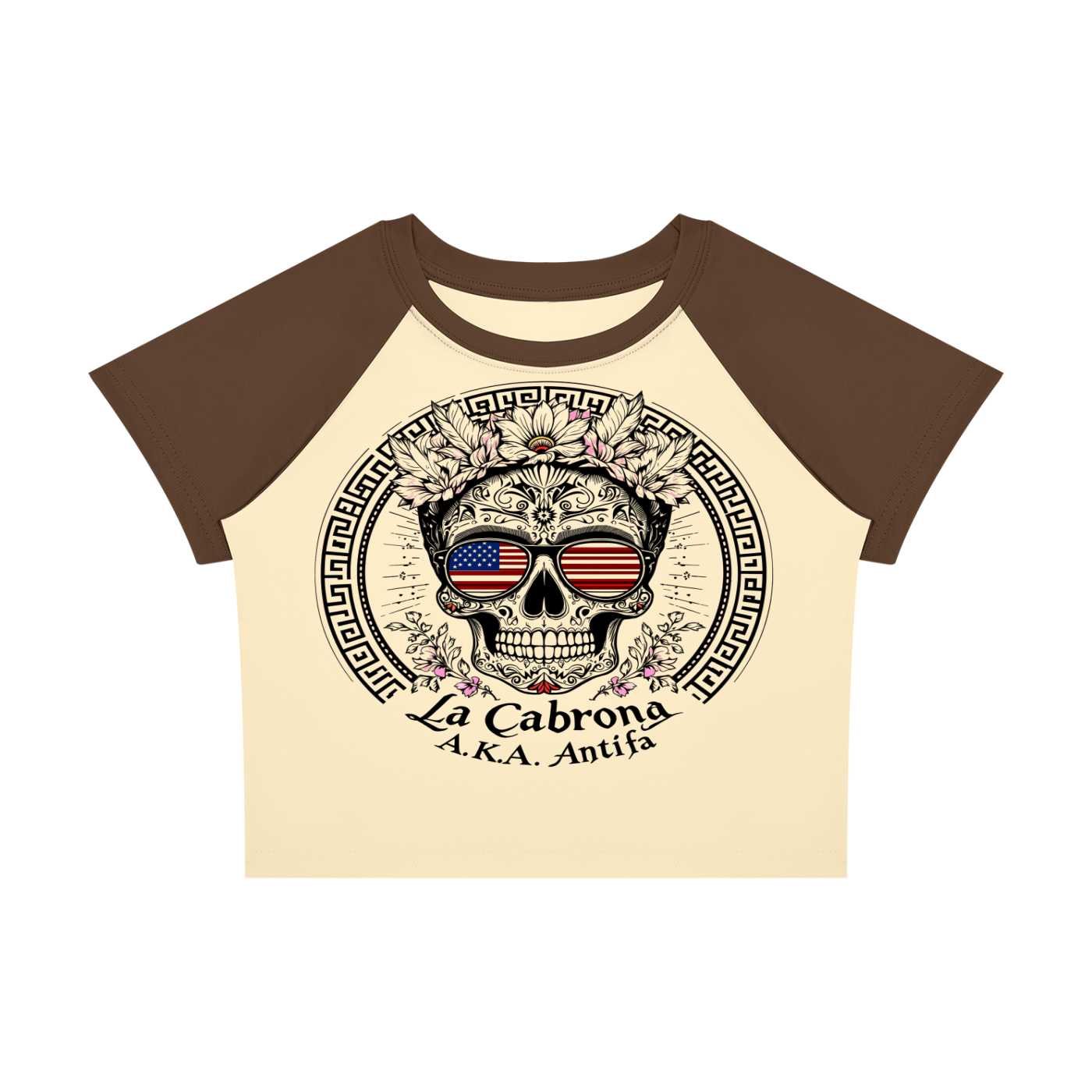 Antifa Funny Crop Tee Women’s Raglan Color Block Baby T-Shirt