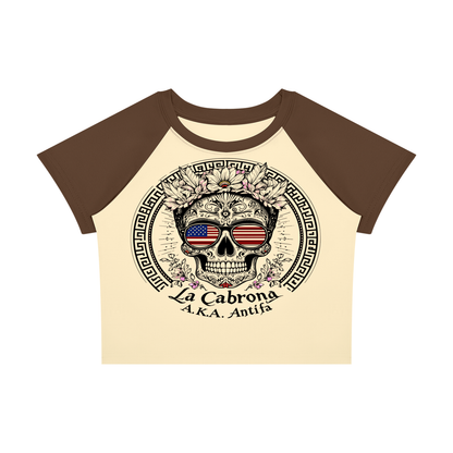 Antifa Funny Crop Tee Women’s Raglan Color Block Baby T-Shirt