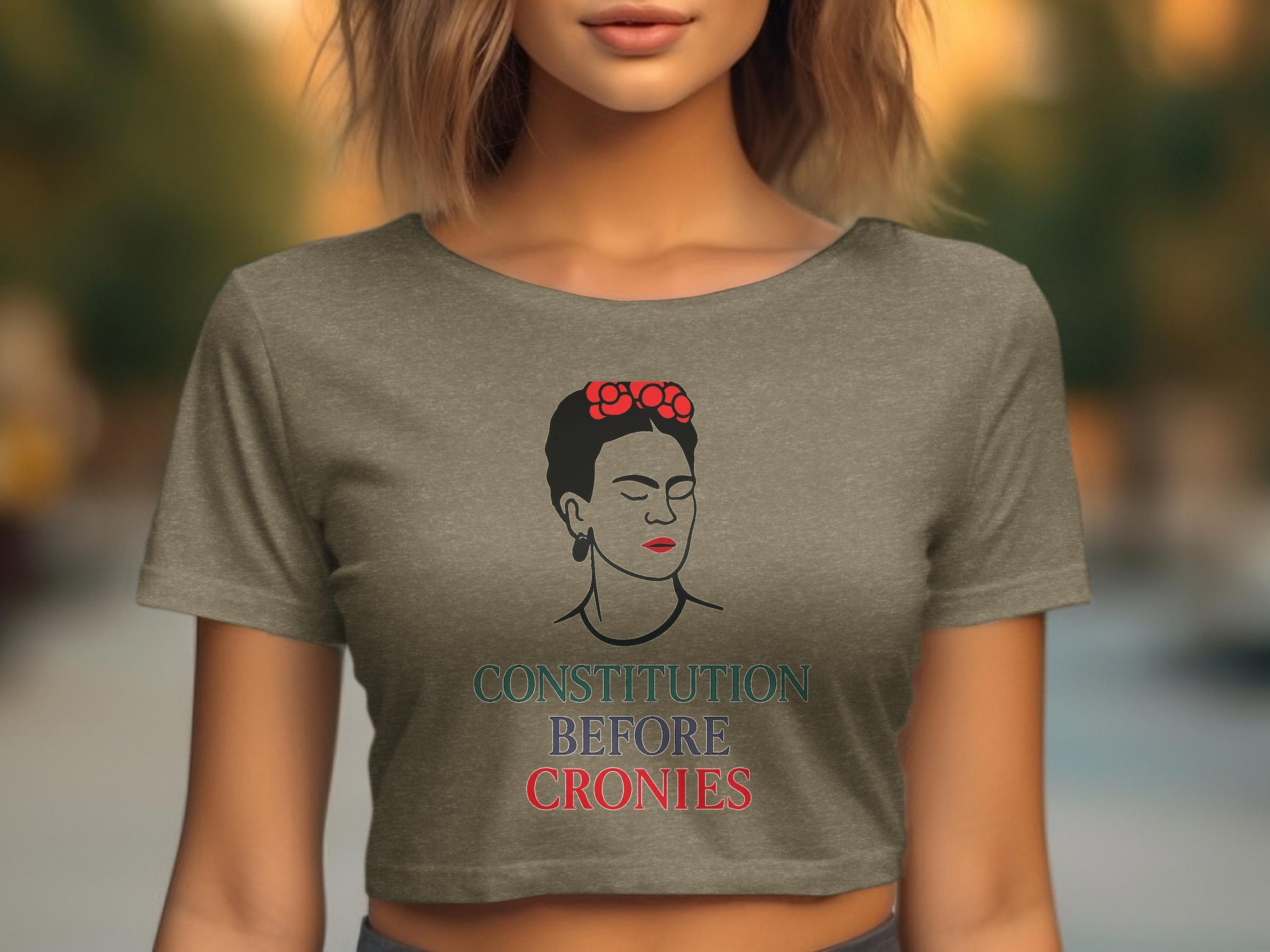 Constitution Before Cronies Graphic Crop Top Product