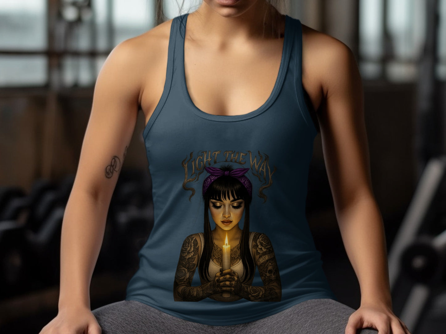 Light The Way Tank Top With Candle Art Design