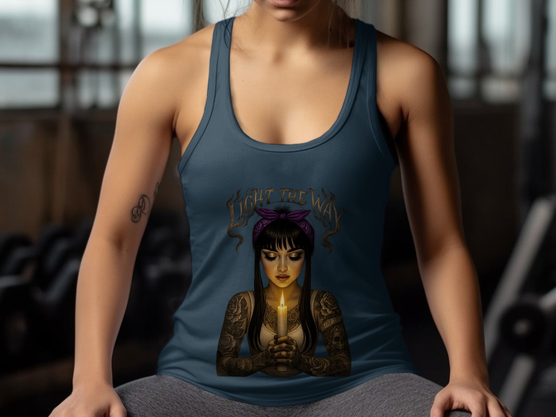 Light The Way Tank Top With Candle Art Design