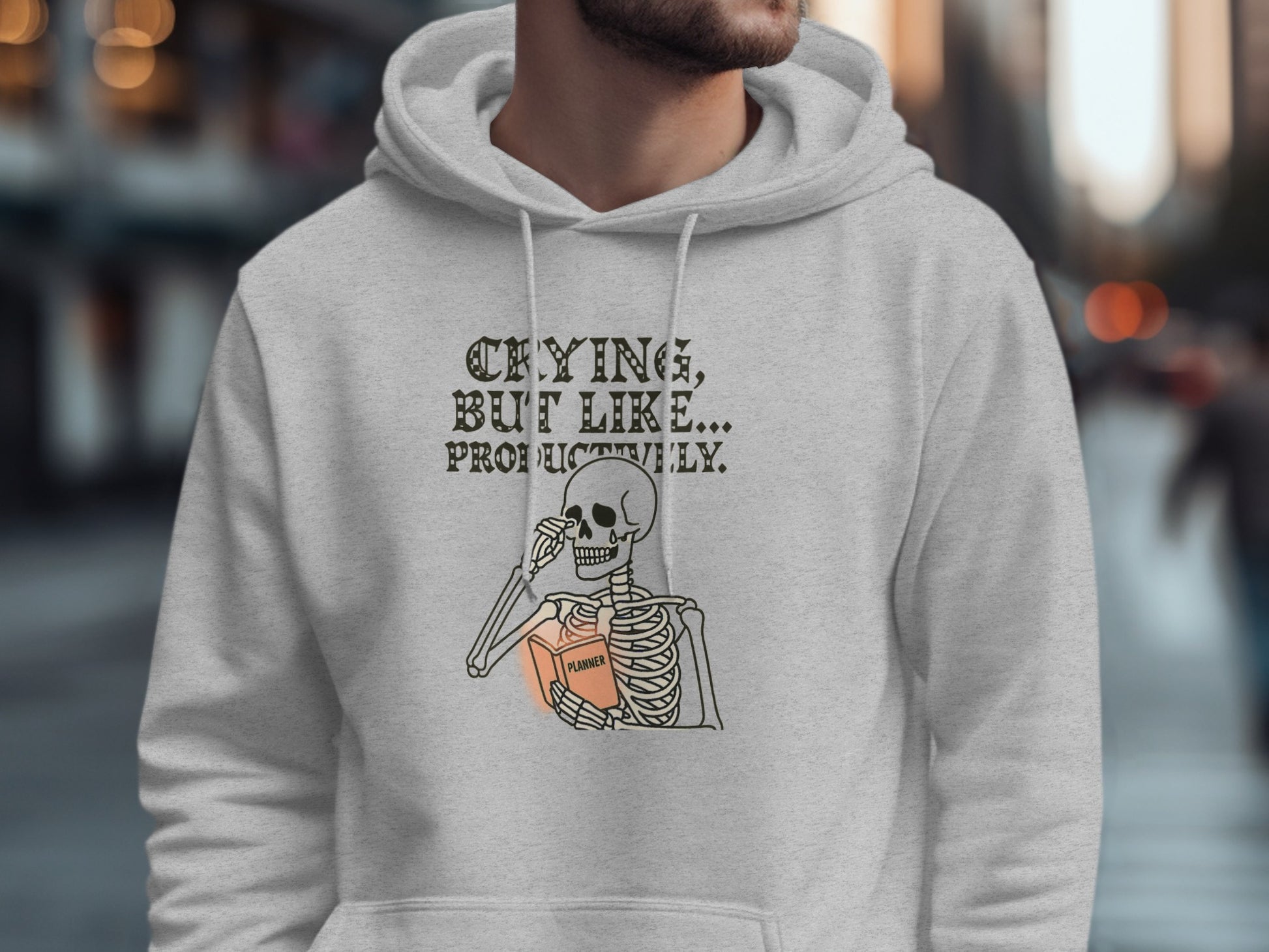 Crying But Like Productively Hoodie Product