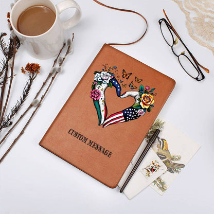 Heart USA MEXICO Gift Journal Gift Unique Graphic Vegan Leather Journal - Personalized Gift