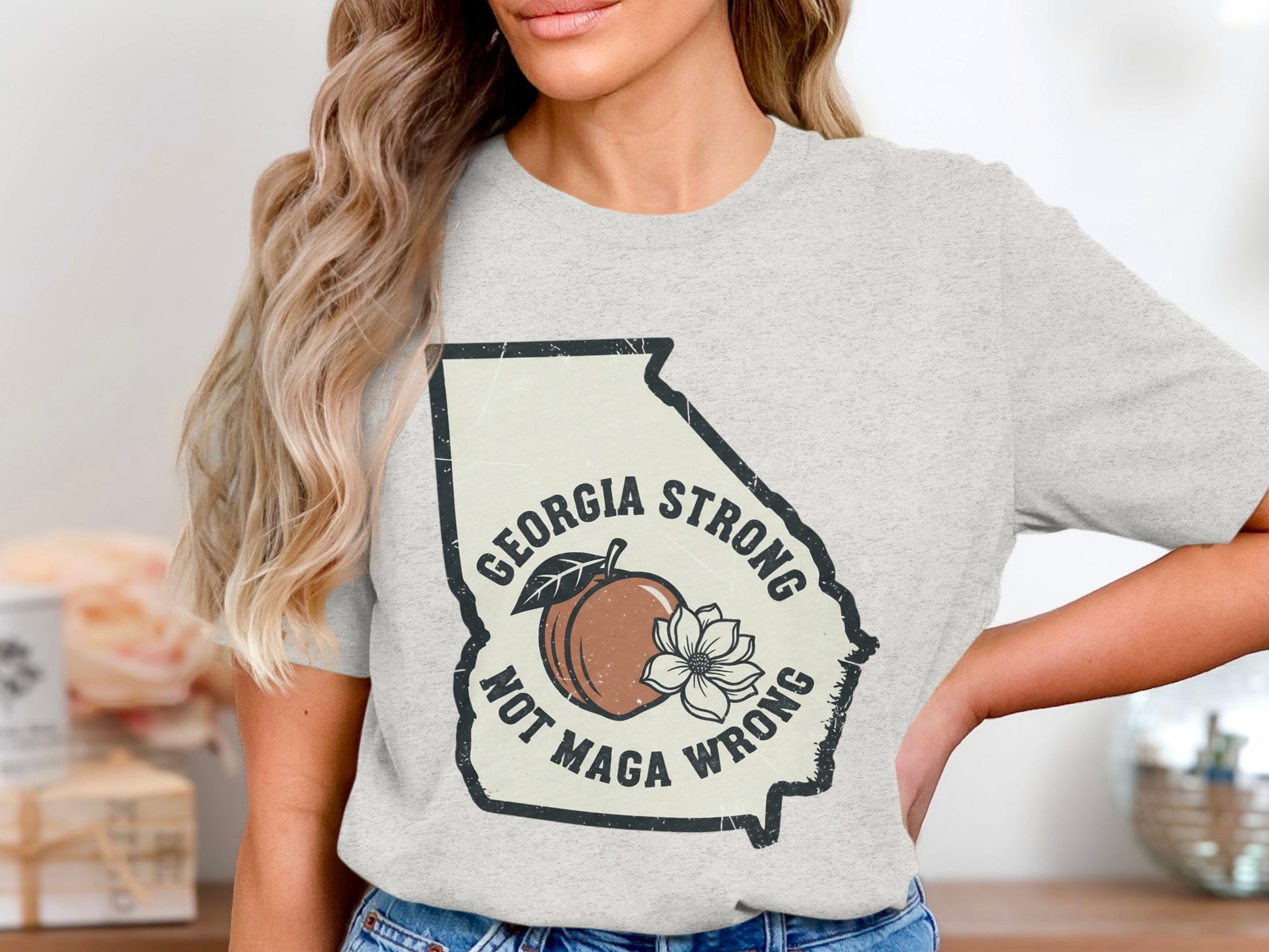 Georgia Strong Not Maga Wrong Stylish T-shirt Product