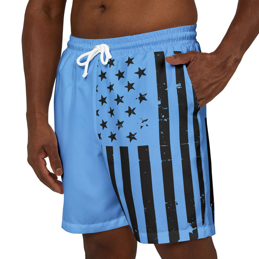 Patriotic Swim Shorts, 4th of July Swimwear, Unisex Beach Shorts, Fireworks Swim Trunks, Summer Pool Wear, Holiday Swim Attire