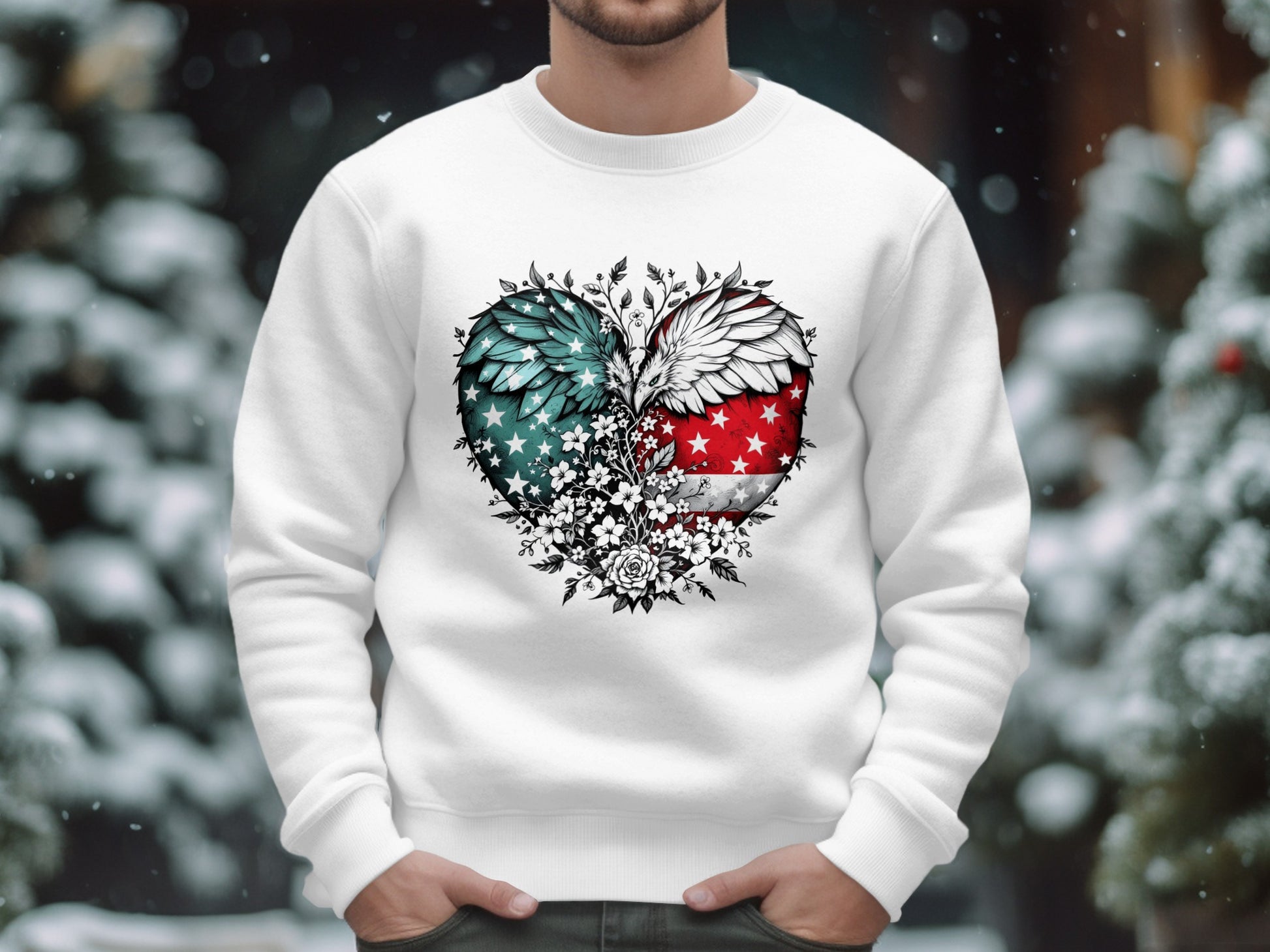 Angel Wings American Flag Heart Sweatshirt product type