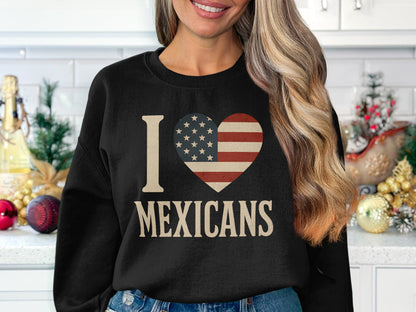 I Love Mexicans American Flag Sweatshirt product type