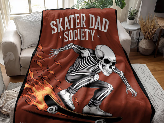 Skater Dad Society Skeleton Themed Blanket product