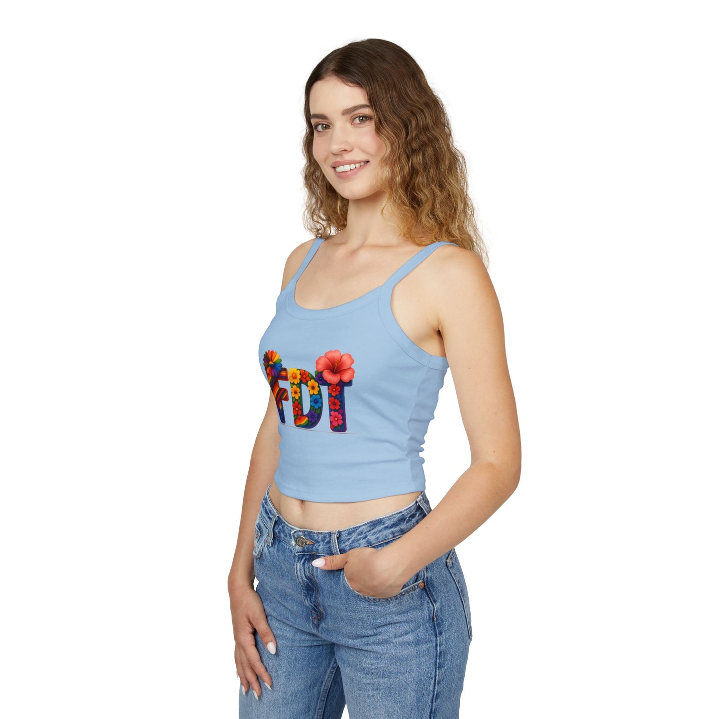 high quality Floral FDT Women's Spaghetti Strap Tank Top – Vibrant Summer Style
