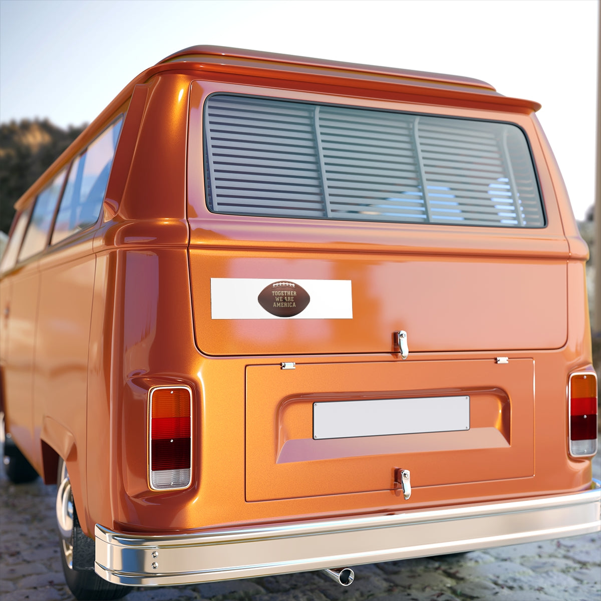TOGETHER WE RIDE AMERICA Orange Van Automotive Decor