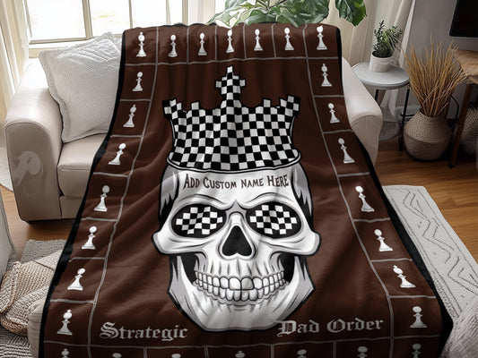 Strategic Dad Order Skull Chess Blanket product