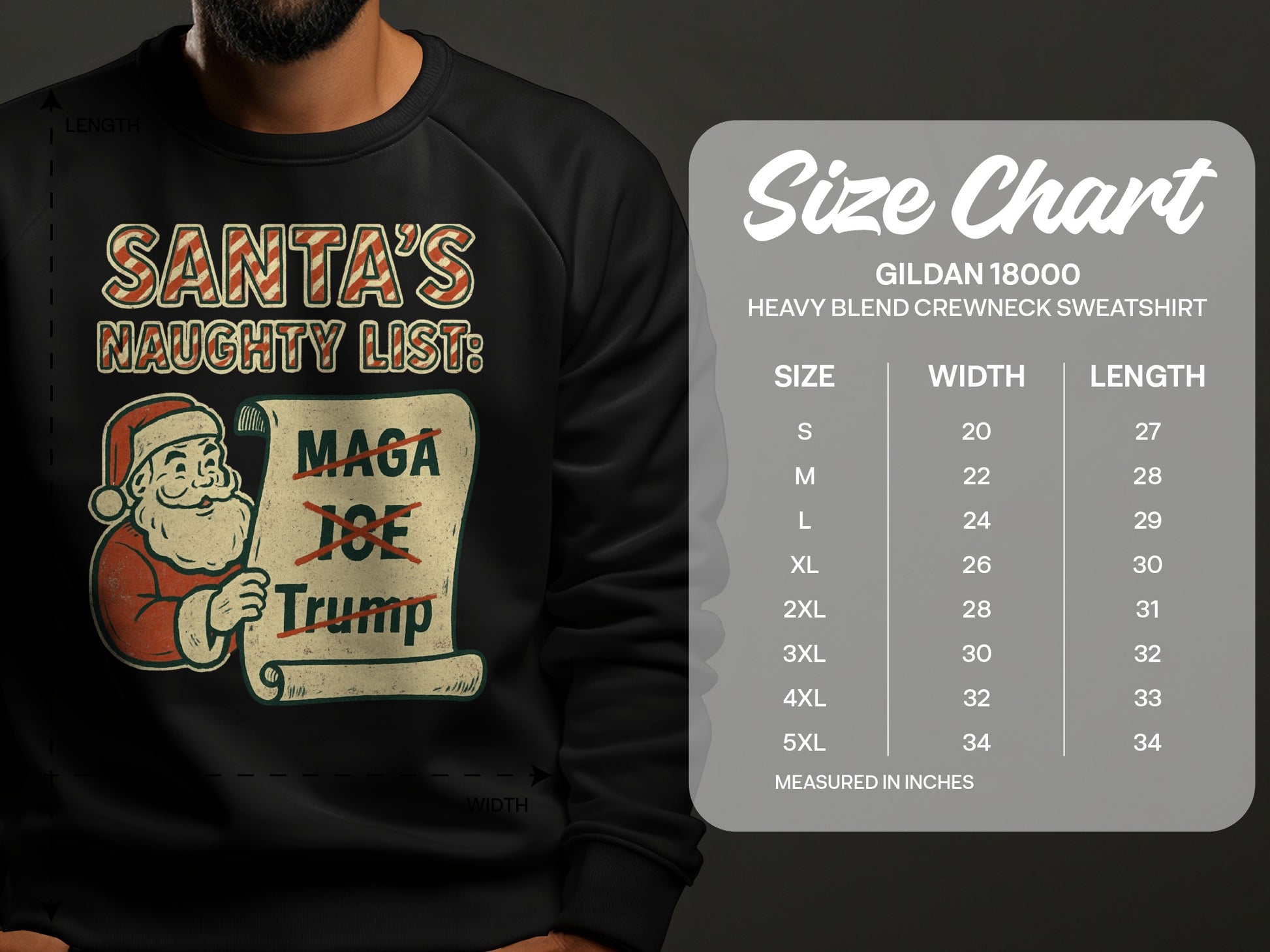 Santa's Naughty List Fun Christmas Crewneck Sweatshirt