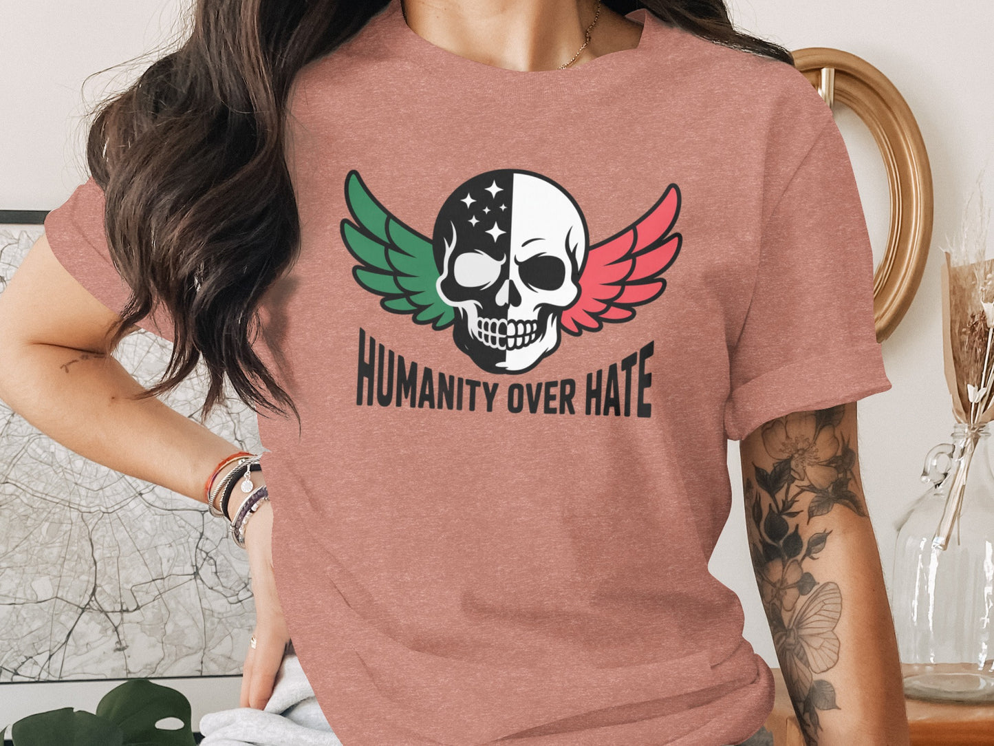 Humanity over Hate Skull Graphic T-shirt product type