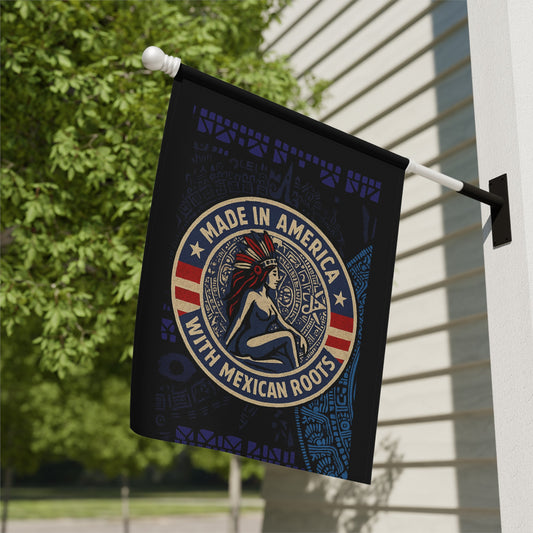 Made in America with Mexican Roots Flag Banner