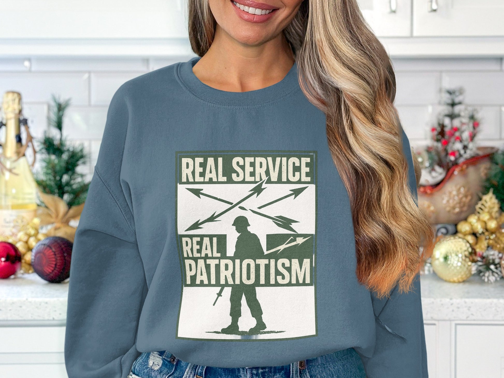 Real Service Real Patriotism Printed Sweatshirt product