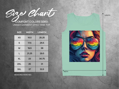 Colorful Sunglasses Reflection Unisex Garment-Dyed Tank Top product