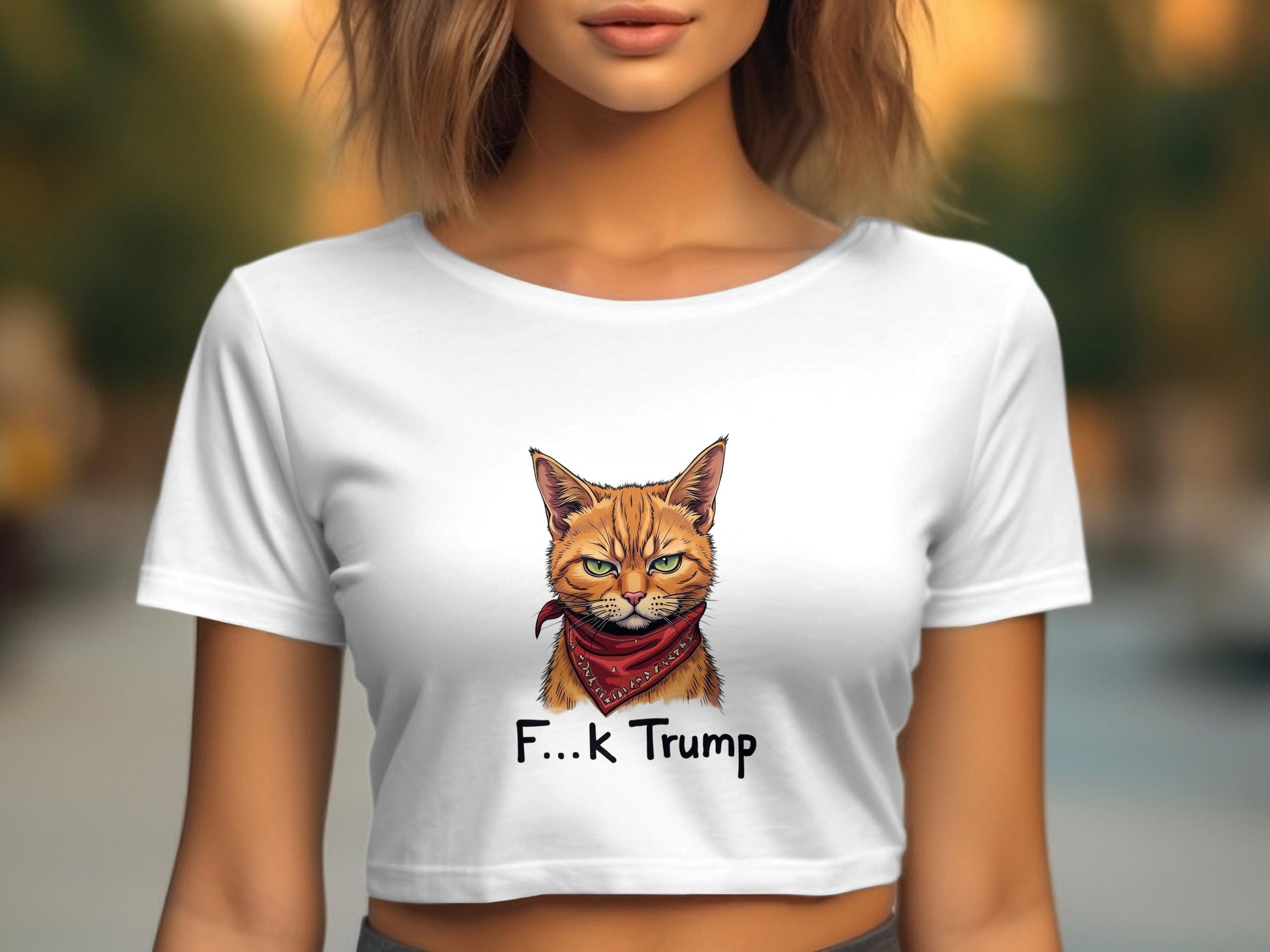 Bold Cat F...k Trump Statement Shirt product