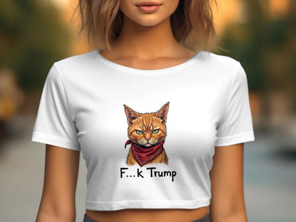 Bold Cat F...k Trump Statement Shirt product