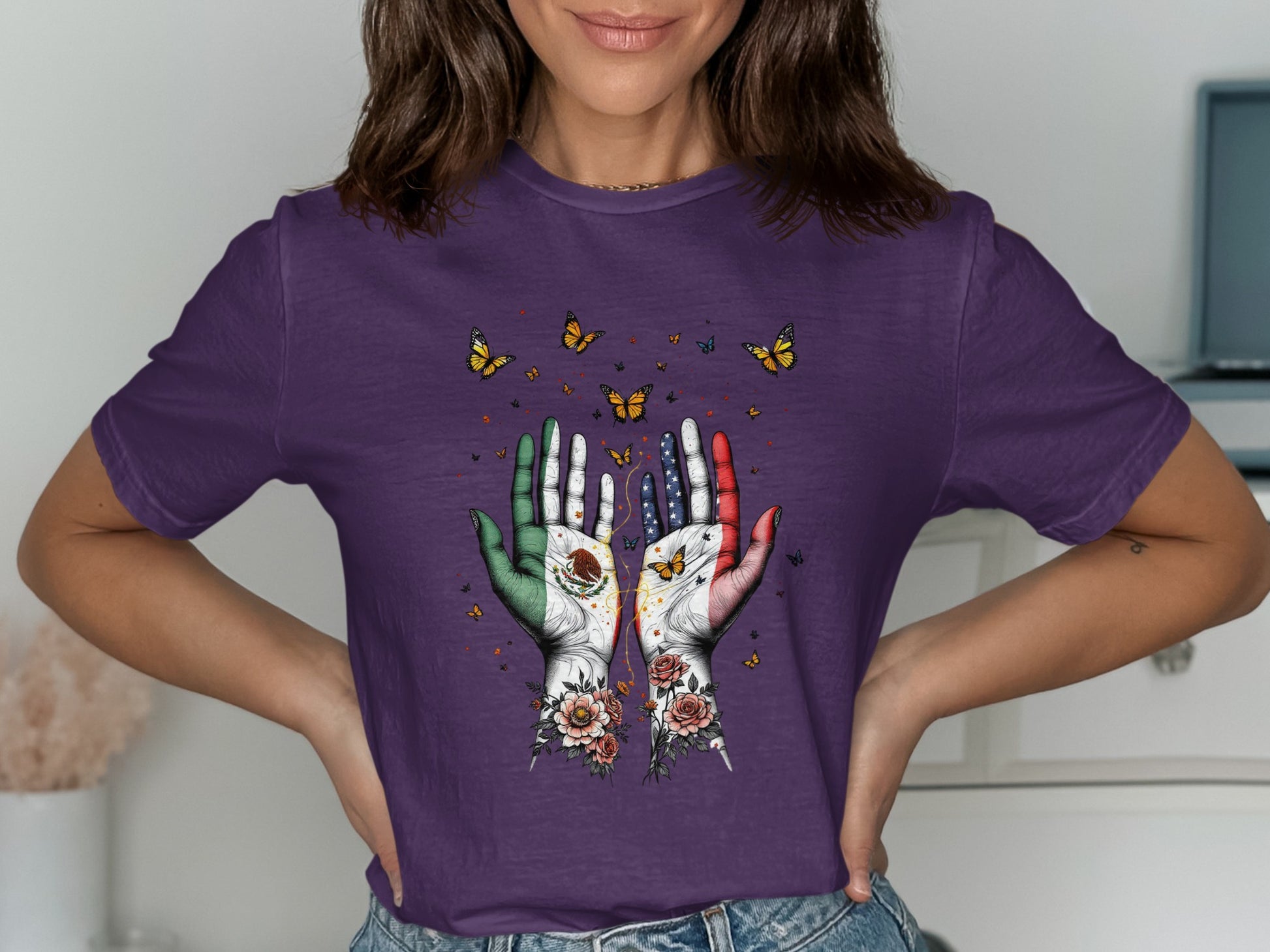 Unique Colorful Hands and Butterflies T-Shirt product