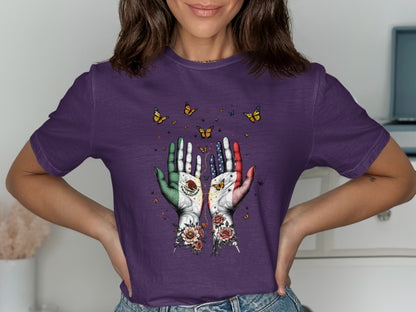 Unique Colorful Hands and Butterflies T-Shirt product