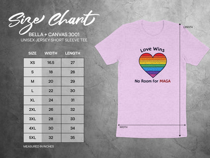 Love Wins No Room for MAGA T-Shirt Short Sleeve Tee