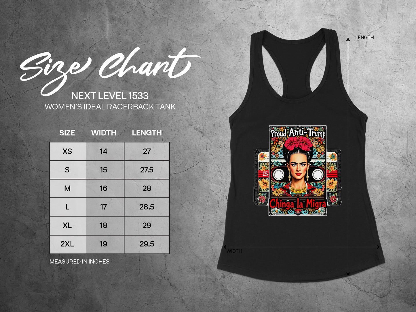 Anti-Trump Frida Chinga La Migra Racerback Tank Top