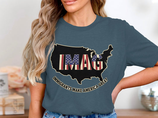 Immigrants Make America Great Map Design Shirt product type
