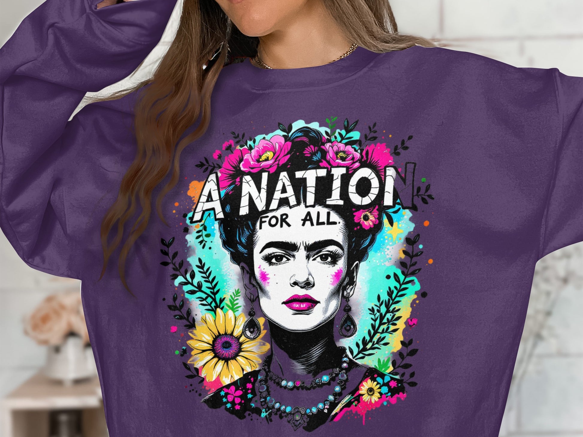 A Nation For All Frida Graphic Women Sweatshirt
