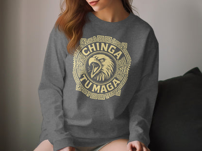 Bold Stylish Chinga Tu Madre Eagle Graphic Shirt