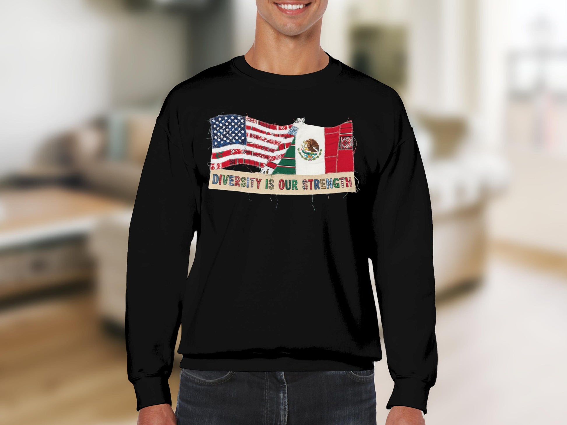 Diversity Is Our Strength Flag Graphic Sweatshirt
