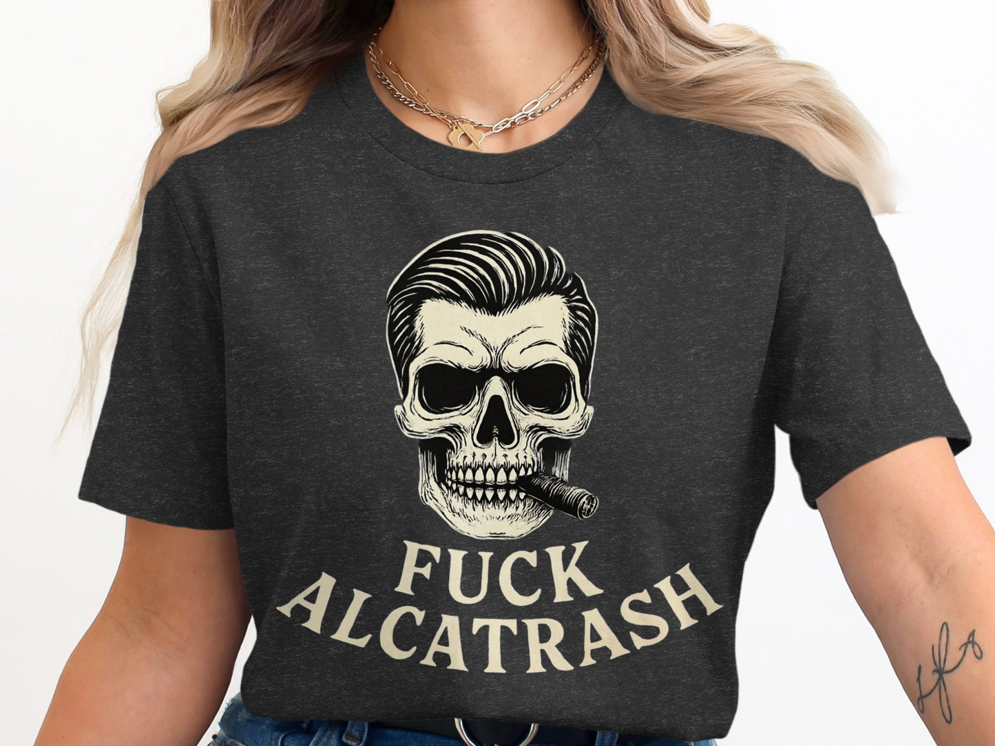 Skull with Cigar Alcatrash Graphic T-shirt product