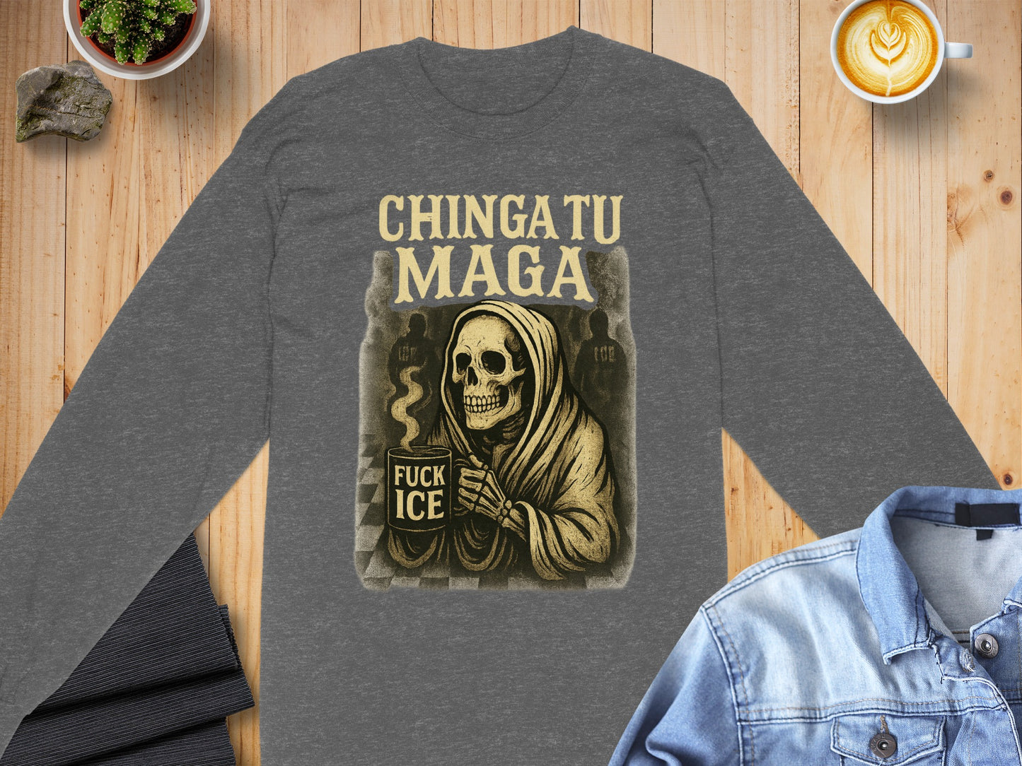 Chingatu Maga Skull Design Long Sleeve Shirt Product