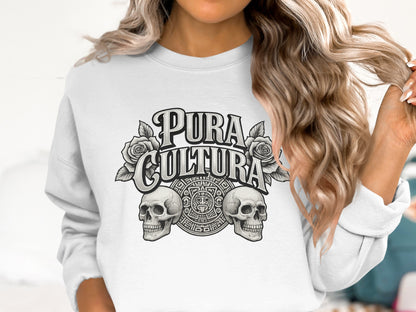Pura Cultura Skull and Rose Design Sweatshirt Product