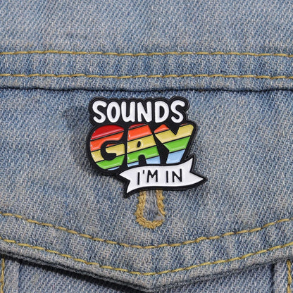 Get Your Pride On with This Custom Rainbow Quotations Enamel Pin – The Ultimate LGBTQ+ Brooch for Stylish Lovers!