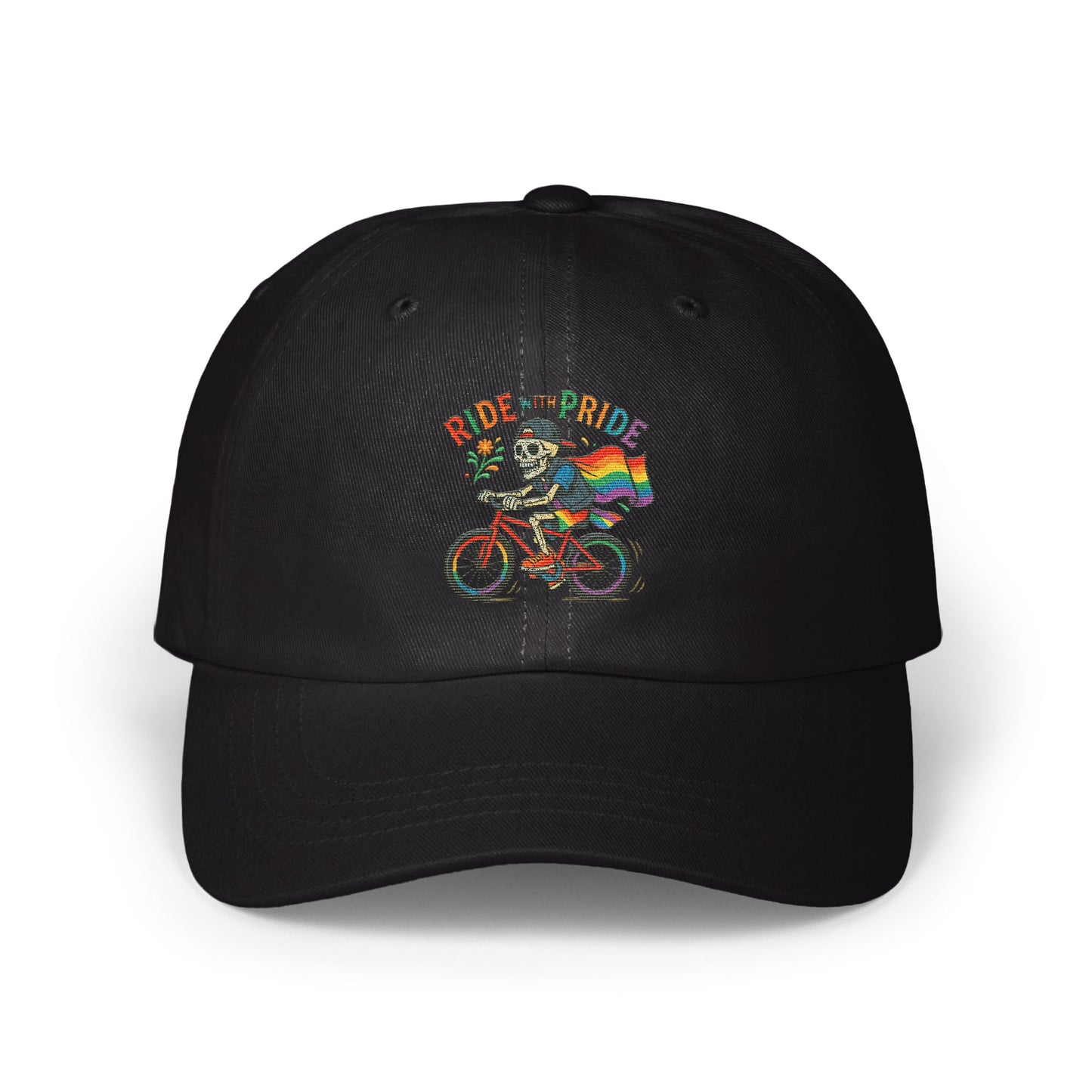 Ride the Pride Skeleton on Bicycle Hat product