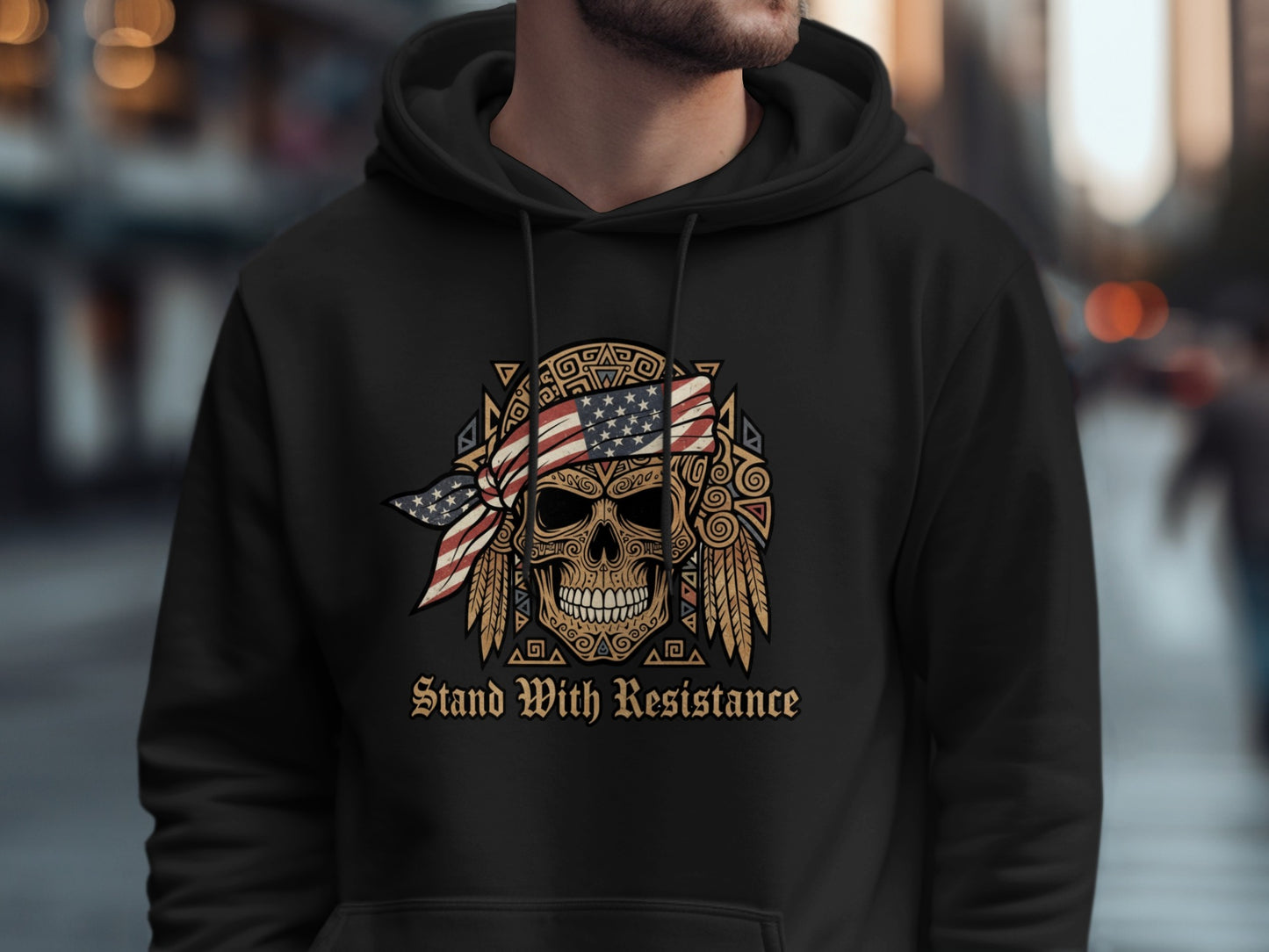 Stand With Resistance Skull Hoodie