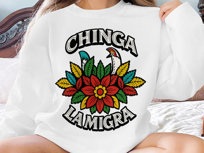 Chinga La Migra Graphic Sweatshirt Fashion Product