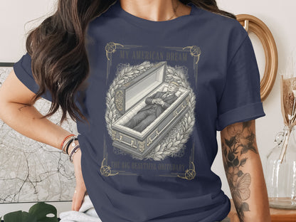 MY AMERICAN DREAM THE BIG BEAUTIFUL OBITUARY coffin illustration product type