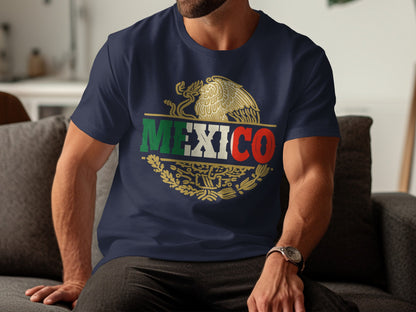 Vintage Mexico Emblem Graphic Navy Blue T-Shirt product