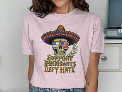 Support Immigrants Defy Hate Skull T-Shirt product type