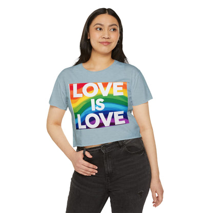Pride corp top Rainbow Love is Love Crop Top for Festivals